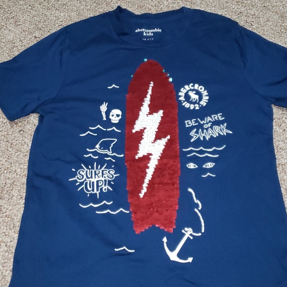 Blue 11/12 Abercrombie kids sequin shirt